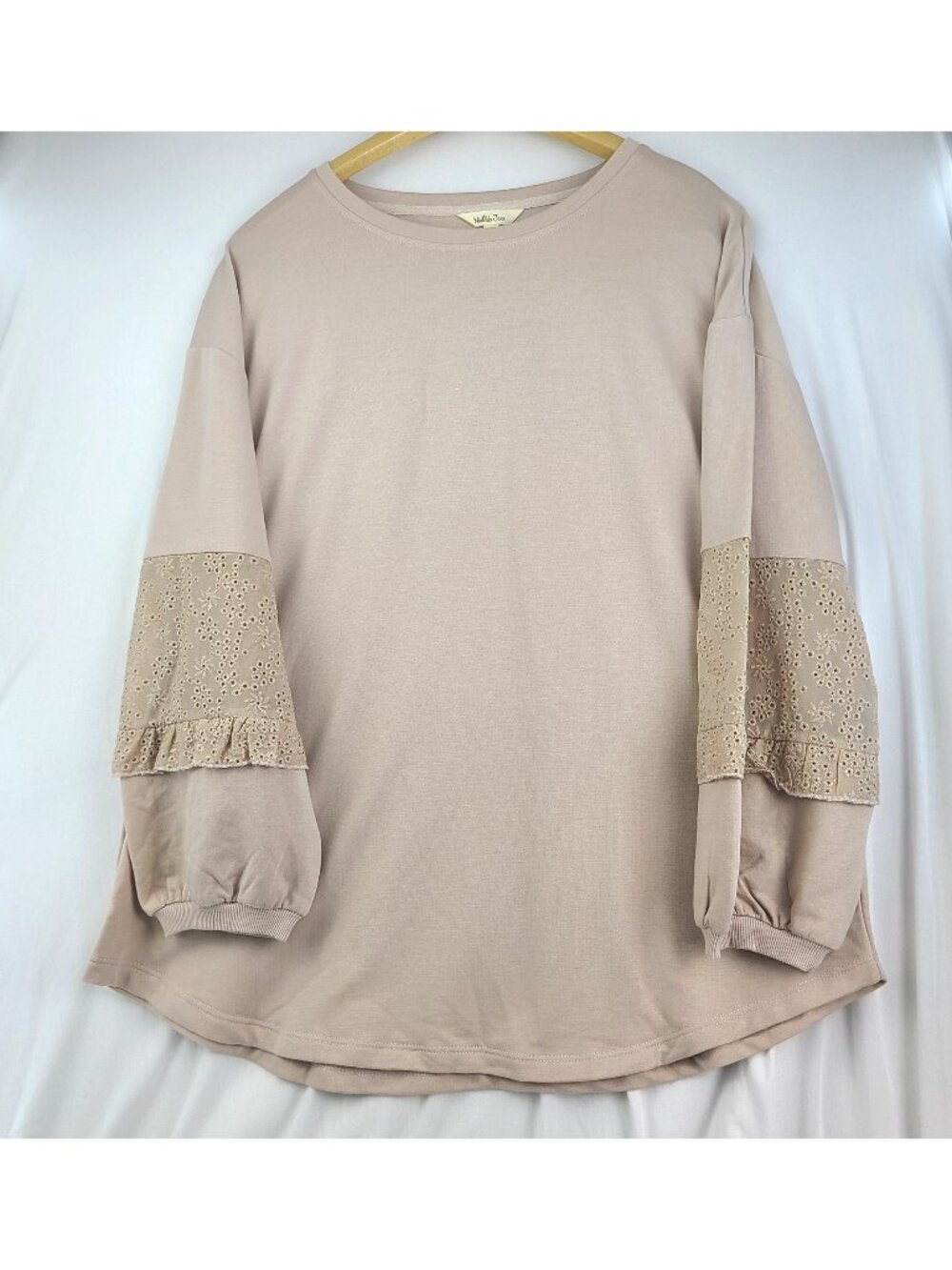 Matilda Jane Dancing Queen Long Sleeve Pullover Sweatshirt Eyelet Ruffle Large